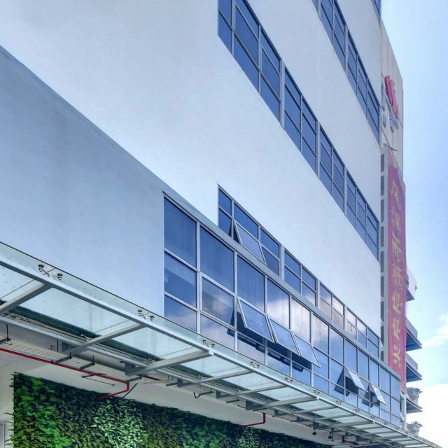 A Welconing Building Entrace Feature Wall