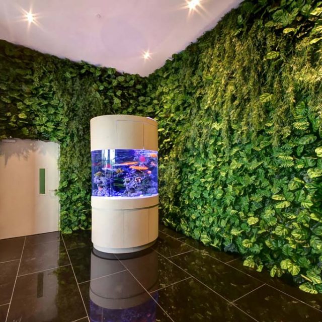 Building LObby Feature Wall using Artificial Plants