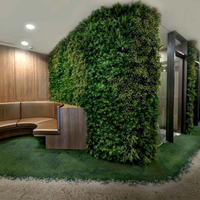 Corridor Feature Wall using Artificial Green Walls