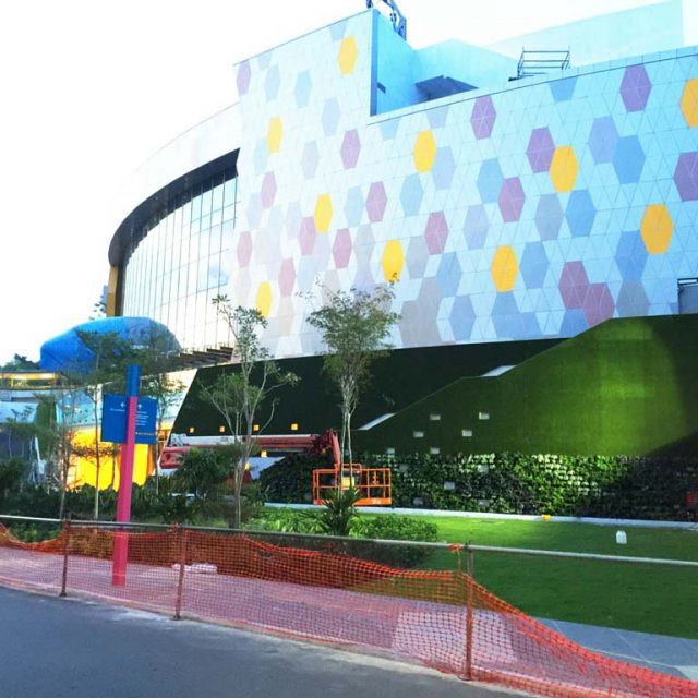 Interesting Building Clad with Artificial Turf