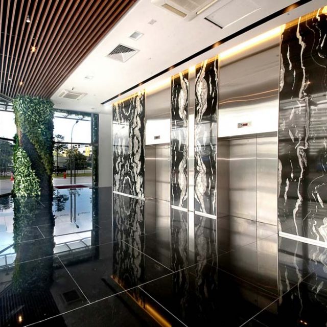 Pillars Clad with Artificial Green Walls